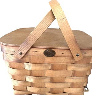 Peterboro Basket Co. Picnic Basket with Lid 13x13x8”